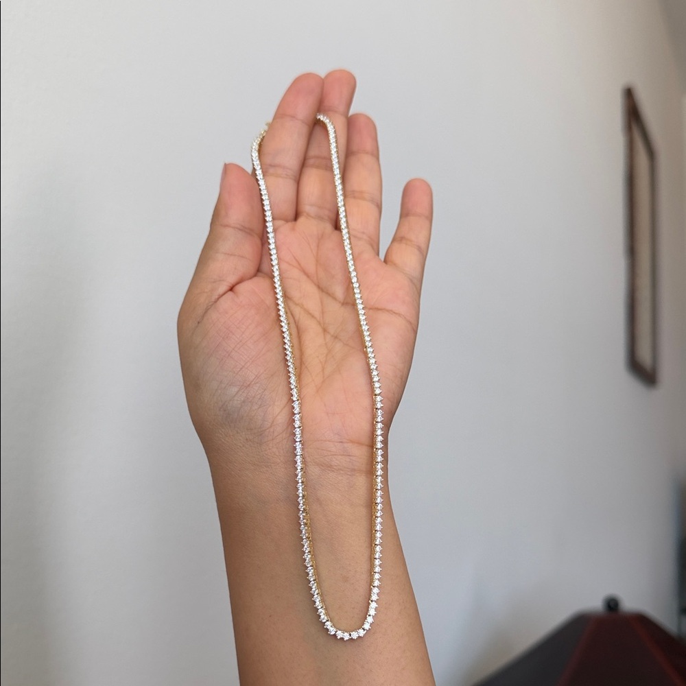 Adina Eden Elegant Gold Tennis Necklace - Women's Jewelry